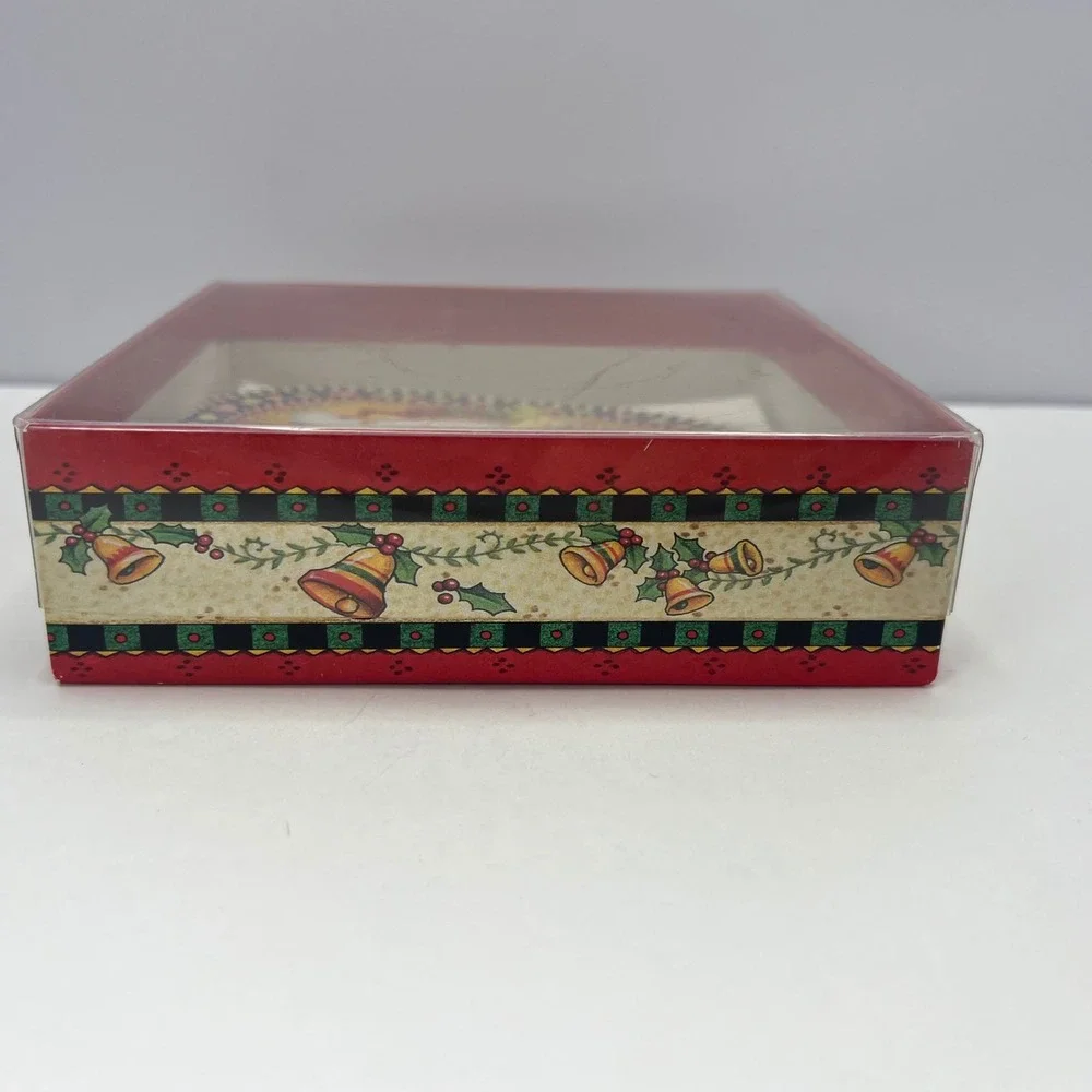 Mary Engelbreit Christmas Cards 13 Vintage 1997 Round in Box Santa Cottage Cute